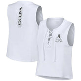 White Chicago White Sox WEAR by Erin Andrews Women's Lace-Up Tank Top