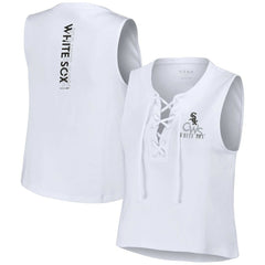 White Chicago White Sox WEAR by Erin Andrews Women's Lace-Up Tank Top