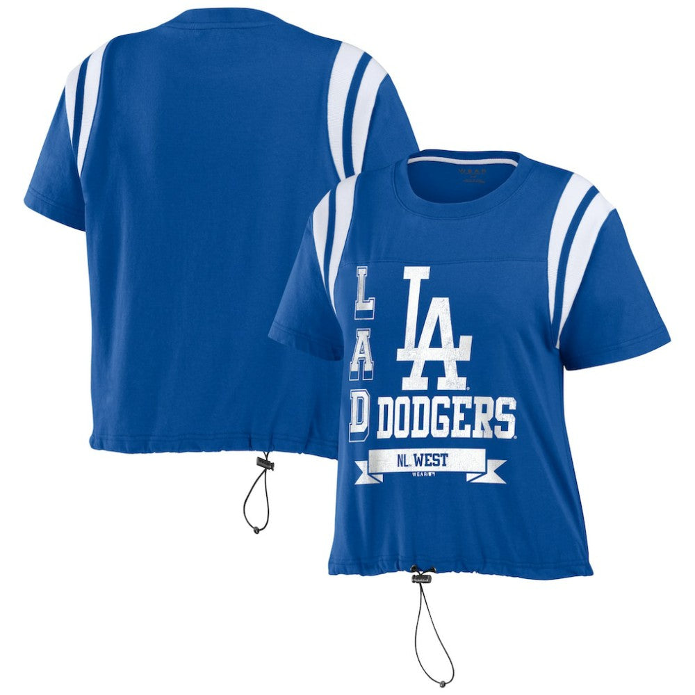 Royal Los Angeles Dodgers WEAR by Erin Andrews Women's Cinched Colorblock T-Shirt