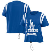 Royal Los Angeles Dodgers WEAR by Erin Andrews Women's Cinched Colorblock T-Shirt