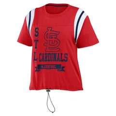 Red St. Louis Cardinals WEAR by Erin Andrews Women's Cinched Colorblock T-Shirt