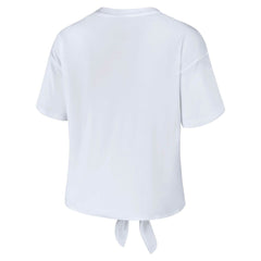 White Minnesota Twins WEAR by Erin Andrews Women's Front Tie T-Shirt