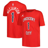 Zion Williamson New Orleans Pelicans Jordan Brand Youth Name & Number Statement T-Shirt