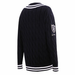 Pro Standard Women's Prep V-Neck Pullover Sweater - Las Vegas Raiders Pullover