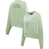 Pro Standard Women's Oversized Cropped Neutral Pullover Sweatshirt - Carolina Panthers Pullover