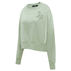 Pro Standard Women's Oversized Cropped Neutral Pullover Sweatshirt - Minnesota Vikings Pullover