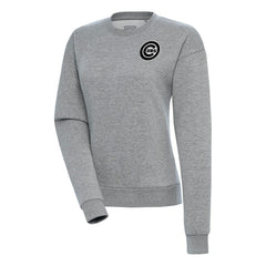 Heather Gray Chicago Cubs Antigua Women's Brushed Metallic Victory Pullover Sweatshirt