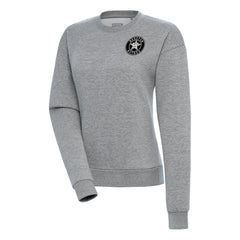 Heather Gray Houston Astros Antigua Women's Brushed Metallic Victory Pullover Sweatshirt