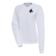 White Boston Red Sox Antigua Women's Brushed Metallic Victory Pullover Sweatshirt