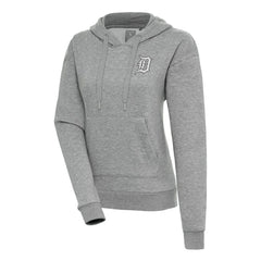 Heather Gray Detroit Tigers Antigua Women's Brushed Metallic Victory Pullover Hoodie