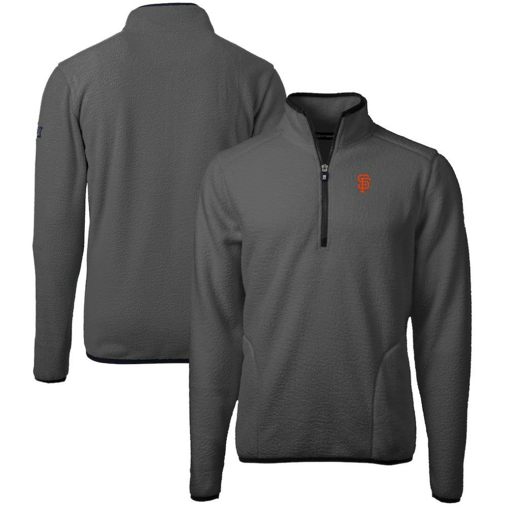 Gray San Francisco Giants Cutter & Buck Cascade Eco Sherpa Fleece Quarter-Zip Pullover Jacket