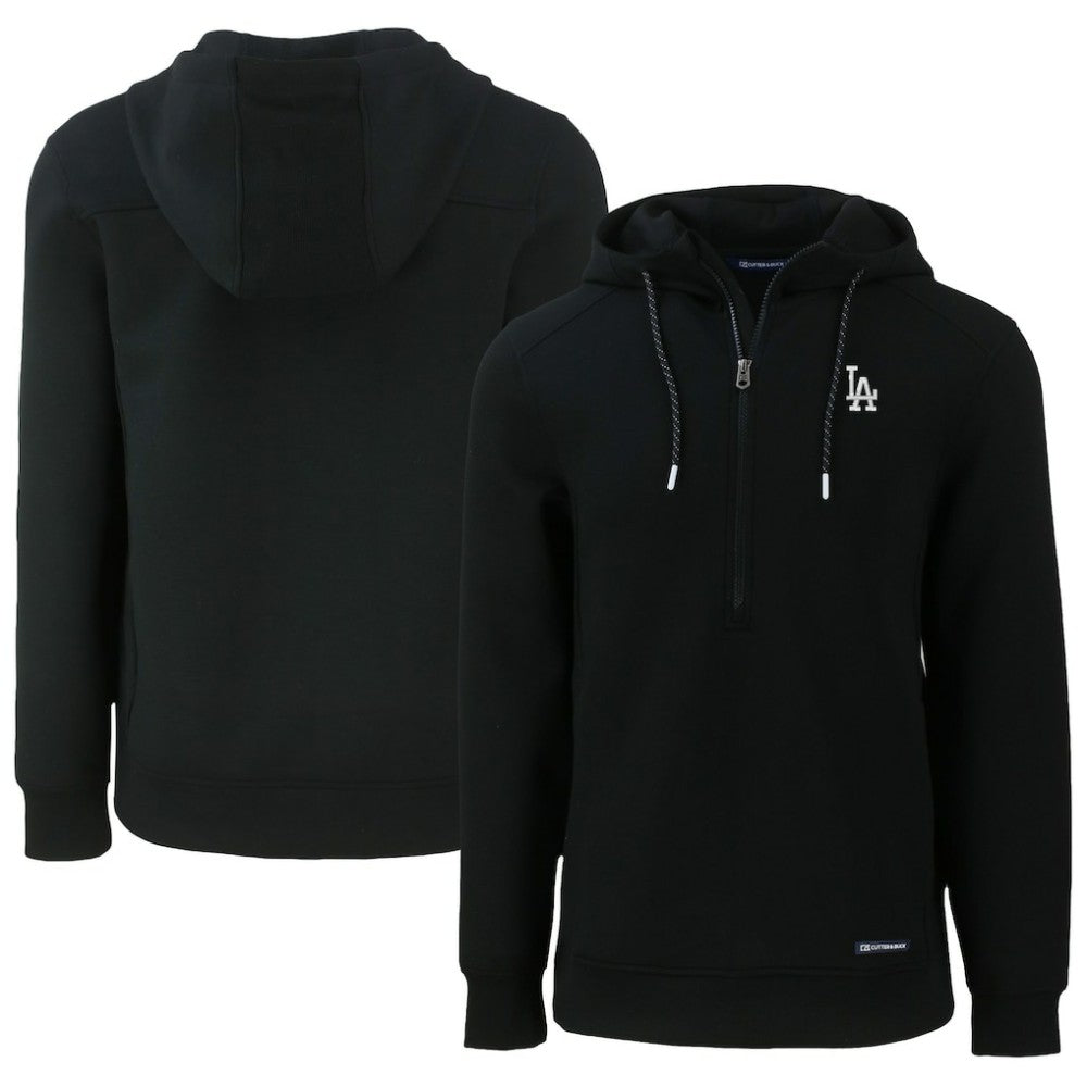 Black Los Angeles Dodgers Cutter & Buck Roam Eco Half-Zip Recycled Pullover Hoodie