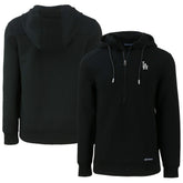 Black Los Angeles Dodgers Cutter & Buck Roam Eco Half-Zip Recycled Pullover Hoodie