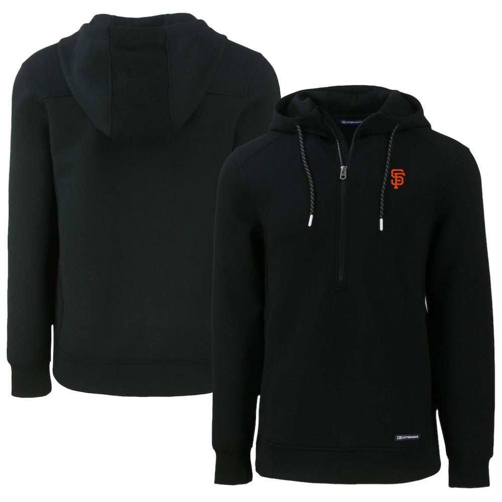 Black San Francisco Giants Cutter & Buck Roam Eco Half-Zip Recycled Pullover Hoodie