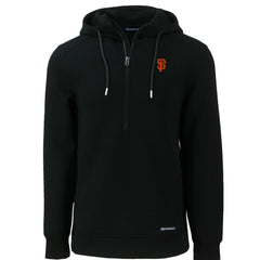 Black San Francisco Giants Cutter & Buck Roam Eco Half-Zip Recycled Pullover Hoodie