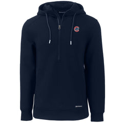 Navy Chicago Cubs Cutter & Buck Roam Eco Half-Zip Recycled Pullover Hoodie