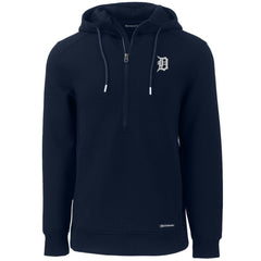 Navy Detroit Tigers Cutter & Buck Roam Eco Half-Zip Recycled Pullover Hoodie