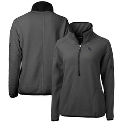 Gray Colorado Rockies Cutter & Buck Women's Roam Cascade Eco Sherpa Fleece Half-Zip Pullover Jacket