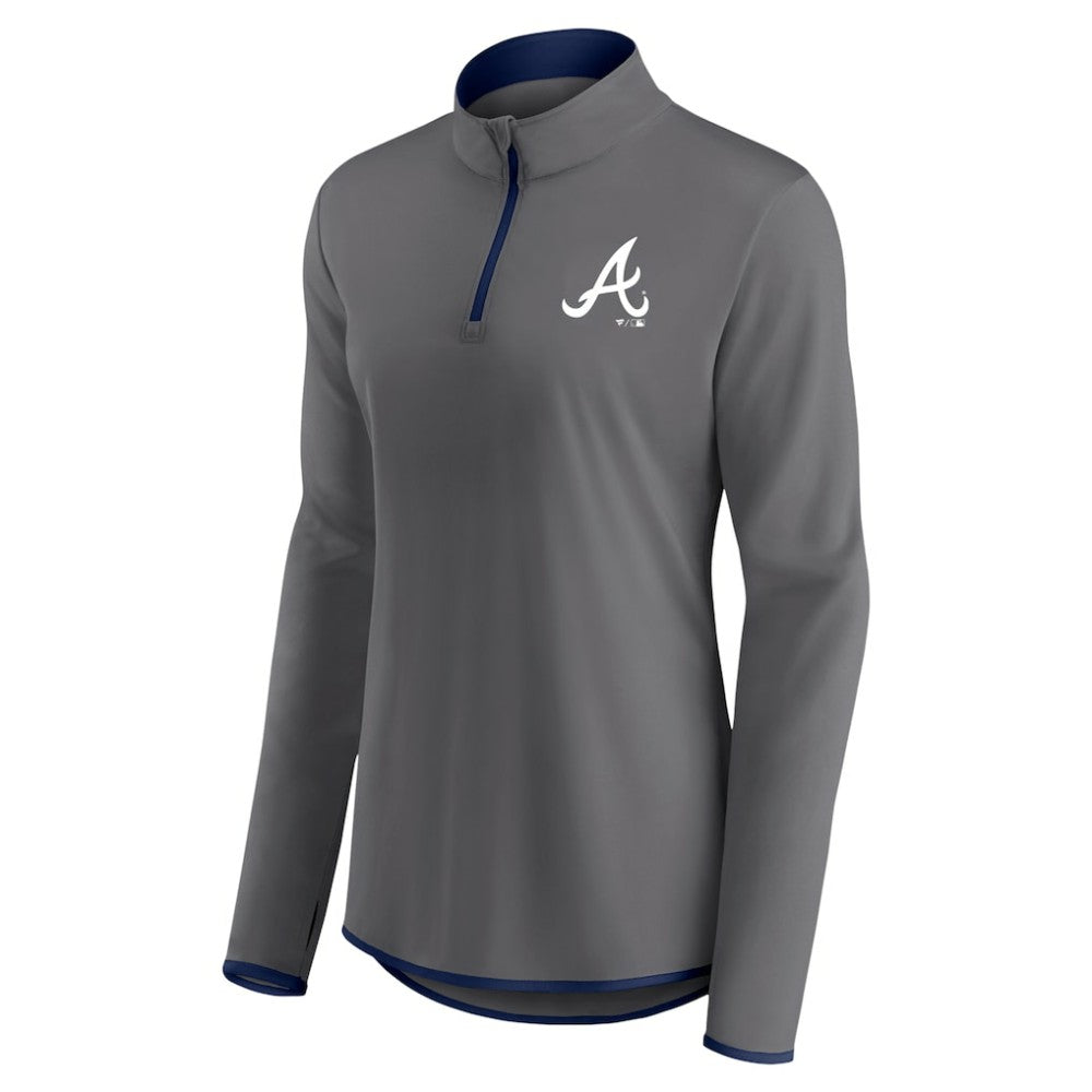 Charcoal Atlanta Braves Profile Women's Plus Size Quarter-Zip Jacket