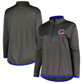 Charcoal Chicago Cubs Profile Women's Plus Size Quarter-Zip Jacket