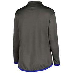 Charcoal Chicago Cubs Profile Women's Plus Size Quarter-Zip Jacket
