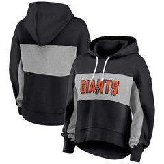 Black San Francisco Giants Profile Women's Plus Size Pullover Hoodie