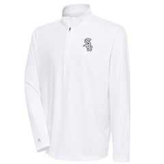 White Chicago White Sox Antigua Metallic Tribute Quarter-Zip Top