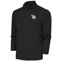Charcoal Cleveland Guardians Antigua Metallic Tribute Quarter-Zip Top