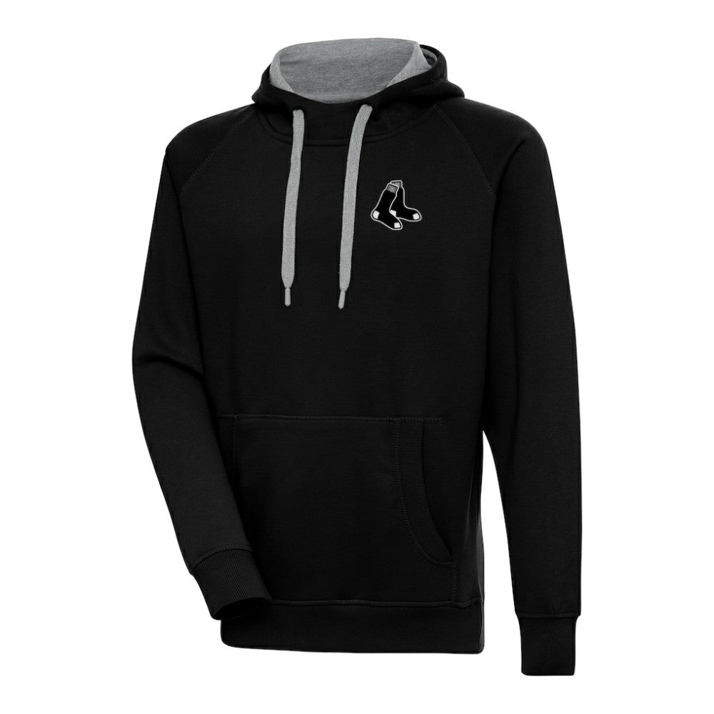 Black Boston Red Sox Antigua Metallic Victory Pullover Hoodie