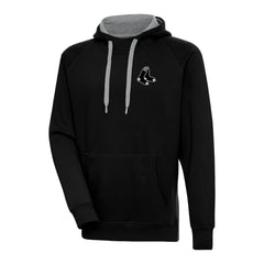 Black Boston Red Sox Antigua Metallic Victory Pullover Hoodie