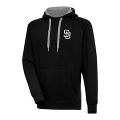 Black San Diego Padres Antigua Metallic Victory Pullover Hoodie