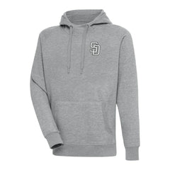 Heather Gray San Diego Padres Antigua Metallic Victory Pullover Hoodie