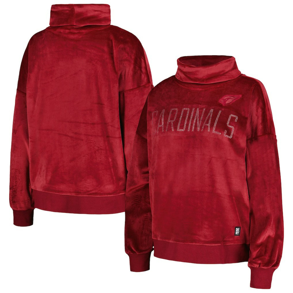 DKNY Sport Women's Deliliah Rhinestone Funnel Neck Pullover Sweatshirt - Arizona Cardinals Pullover
