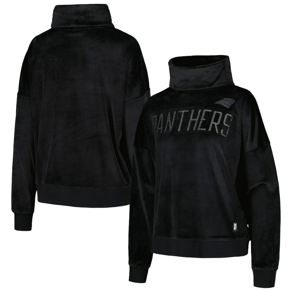 DKNY Sport Women's Deliliah Rhinestone Funnel Neck Pullover Sweatshirt - Carolina Panthers Pullover