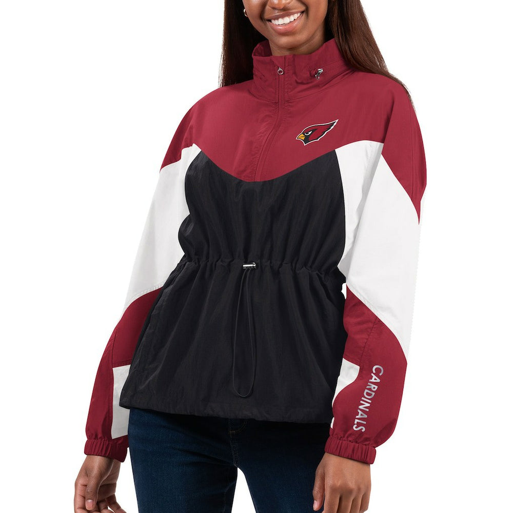G-III 4Her by Carl Banks Women's Tie Breaker Lightweight Quarter-Zip Jacket - Arizona Cardinals Jackets