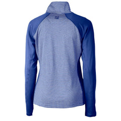 Royal Chicago Cubs Cutter & Buck Women's DryTec Forge Tonal Stripe Half-Zip Top