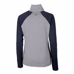 Navy Milwaukee Brewers Cutter & Buck Women's DryTec Forge Tonal Stripe Half-Zip Top