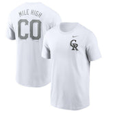 White Colorado Rockies Nike Mile High Hometown T-Shirt