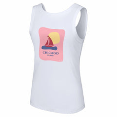 White Chicago Cubs Lusso Style Women's Lindy Tank Top