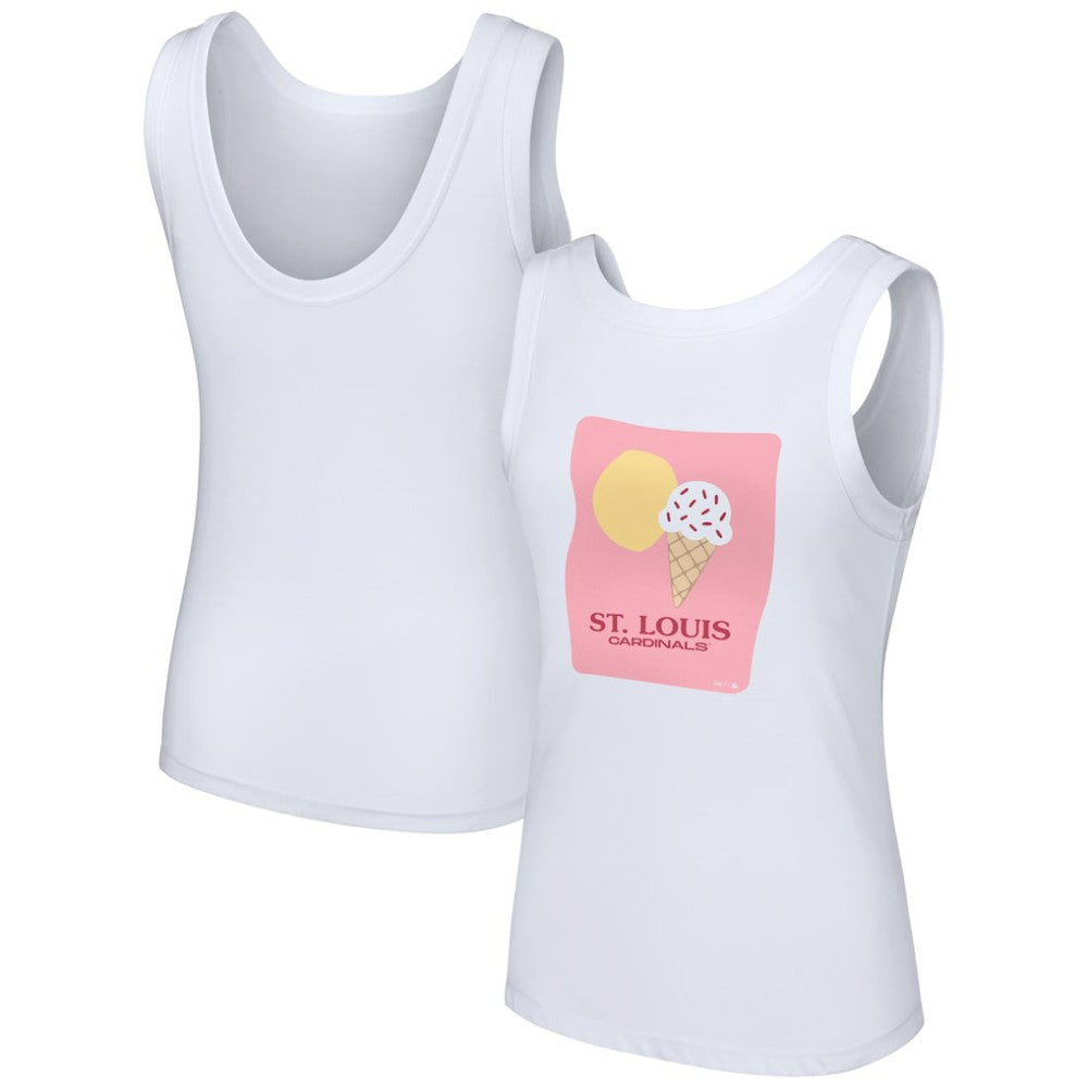 White St. Louis Cardinals Lusso Style Women's Lindy Tank Top