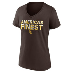 Brown San Diego Padres Women's Hometown 619 Beisbol V-Neck T-Shirt