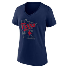Navy Minnesota Twins Women's Hometown Pride V-Neck T-Shirt