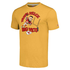 Travis Kelce Homage Unisex Caricature Player Tri-Blend T-Shirt - Kansas City Chiefs T-shirts