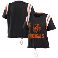 WEAR by Erin Andrews Women's Cinched Colorblock T-Shirt - Cincinnati Bengals T-shirts