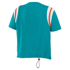 WEAR by Erin Andrews Women's Cinched Colorblock T-Shirt - Miami Dolphins T-shirts