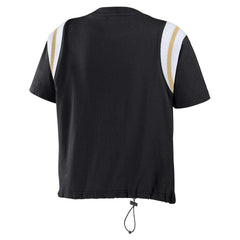 WEAR by Erin Andrews Women's Cinched Colorblock T-Shirt - New Orleans Saints T-shirts