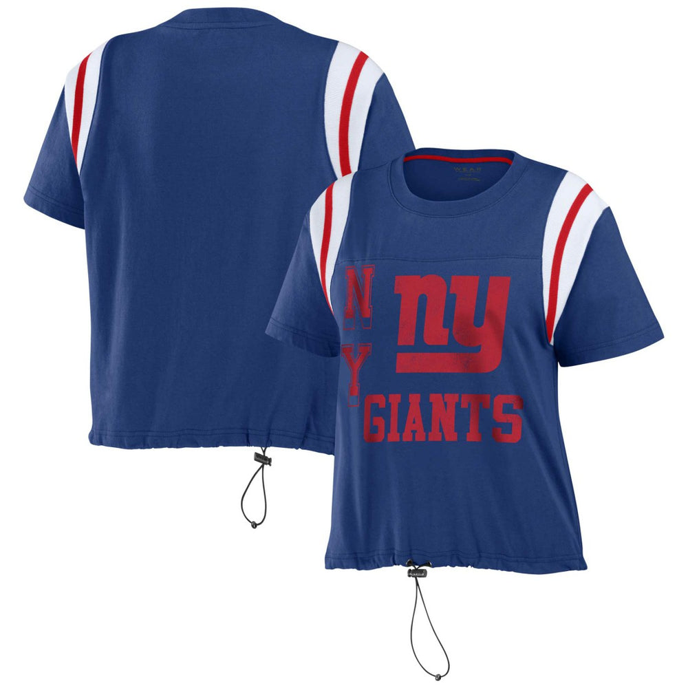 WEAR by Erin Andrews Women's Cinched Colorblock T-Shirt - New York Giants T-shirts