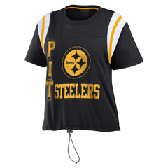 WEAR by Erin Andrews Women's Cinched Colorblock T-Shirt - Pittsburgh Steelers T-shirts