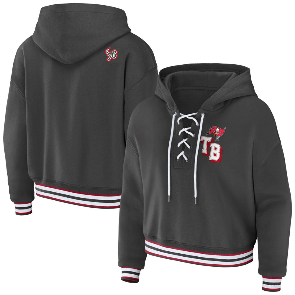 WEAR by Erin Andrews Women's Lace-Up Pullover Hoodie - Tampa Bay Buccaneers Hoodies