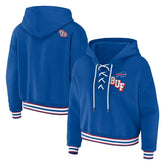 WEAR by Erin Andrews Women's Plus Size Lace-Up Pullover Hoodie - Buffalo Bills Hoodies